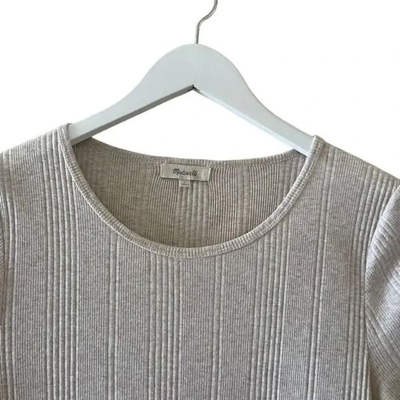 Madewell Oatmeal Ivory Pearl Harbor Short Sleeves T-Shirt SZ L #1296 - Picture 2 of 11